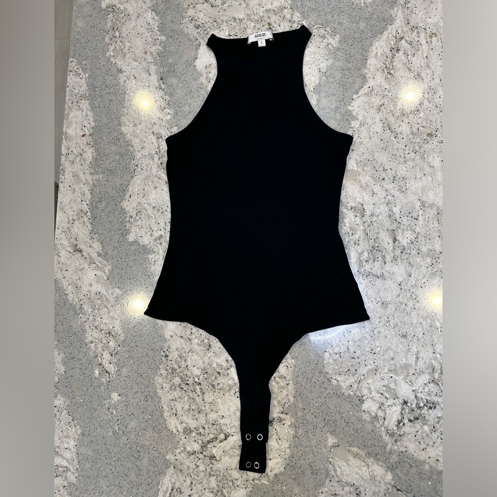 AGOLDE RIANNE HIGH NECK RACERBACK BODYSUIT BLACK SIZE SMALL - Picture 6 of 8